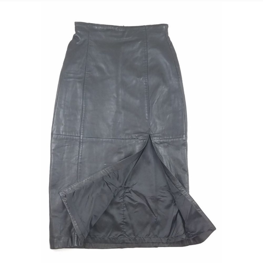 Lord & Taylor leather pencil tight skirt slit